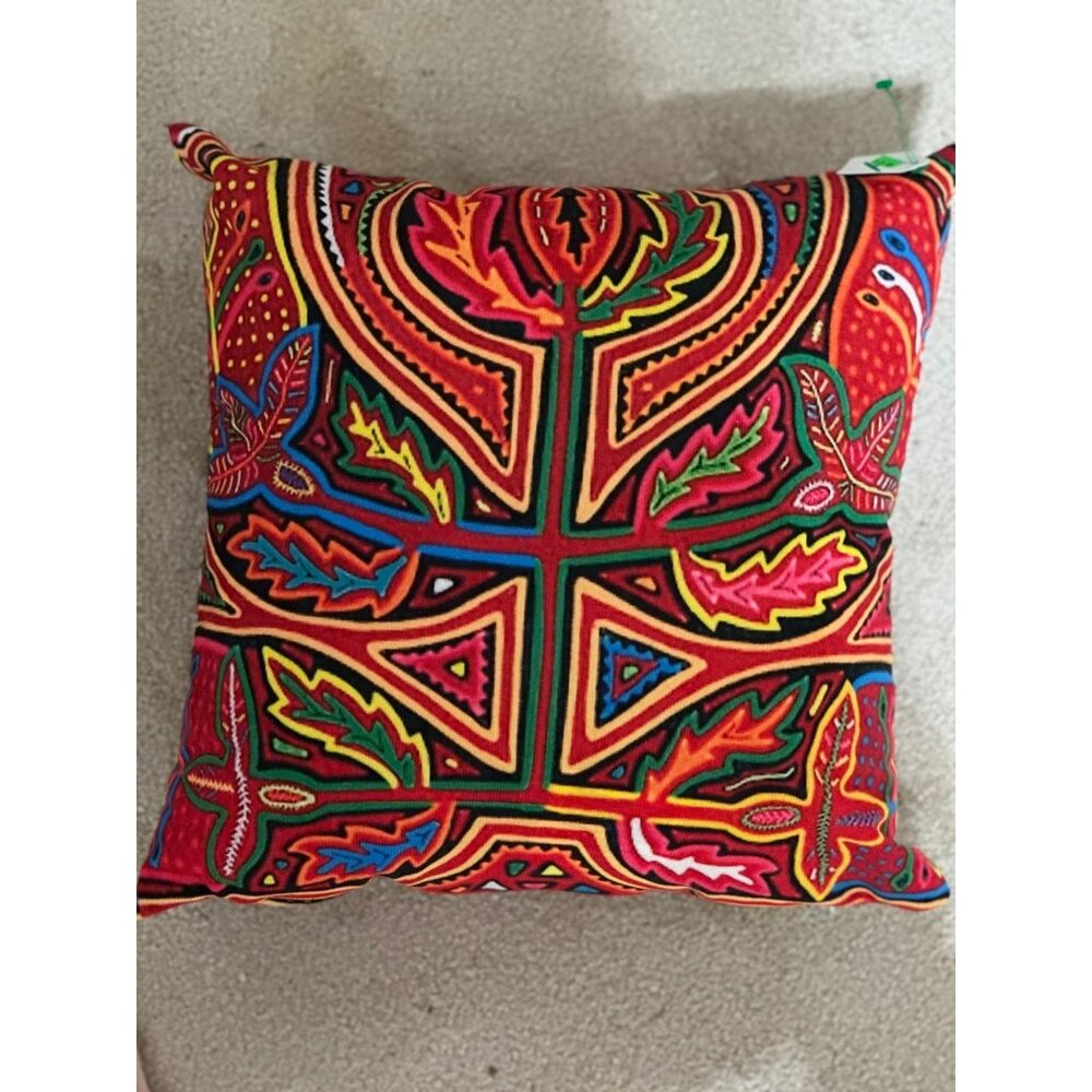 Tribal Two Southwest Colorful Throw Pillow pink green yellow orange